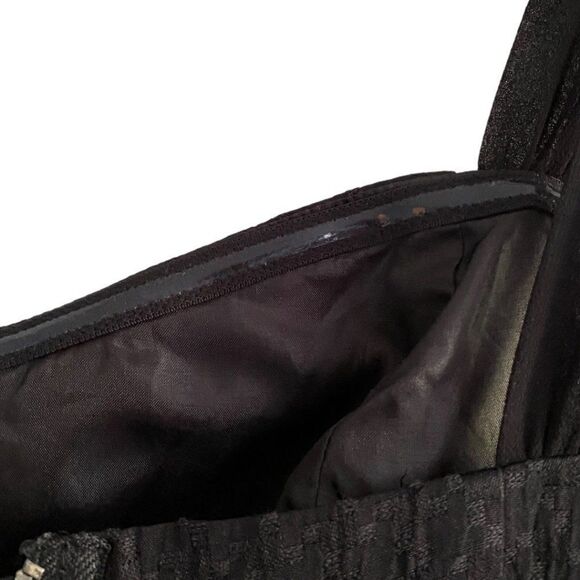 KENZIE A Line Sweetheart Neckline Black Textured Mini Dress with Straps US M - Picture 7 of 9